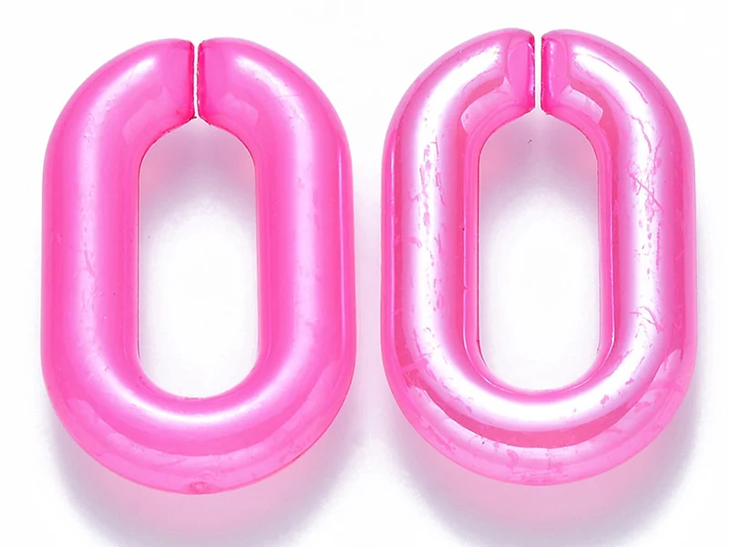 50 grands maillons en plastique 31 x 19 mm - à connecter pour création de chaîne - mix multicolore transclucide