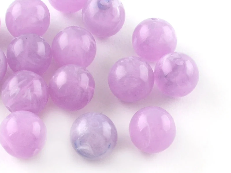 100 perles en plastique rondes 6 mm - imitation perles naturelles