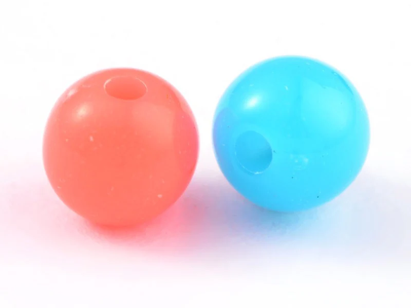 100 perles en plastique rondes 6 mm - couleurs fluo