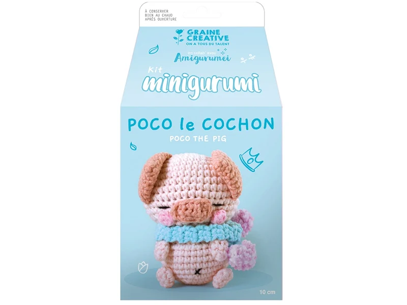 Kit Minigurumi - Cochon 10 cm - Graine Créative