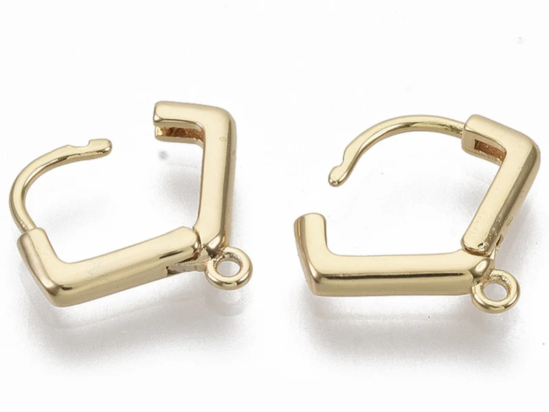 Paire de boucles d'oreilles huggies - forme triangle - 13 x 13 x 2,5 mm - doré à l'or fin 18K