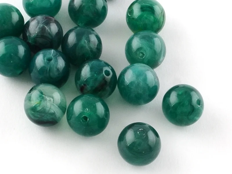 50 perles en plastique imitation pierres naturelles - multicolore - 8 mm