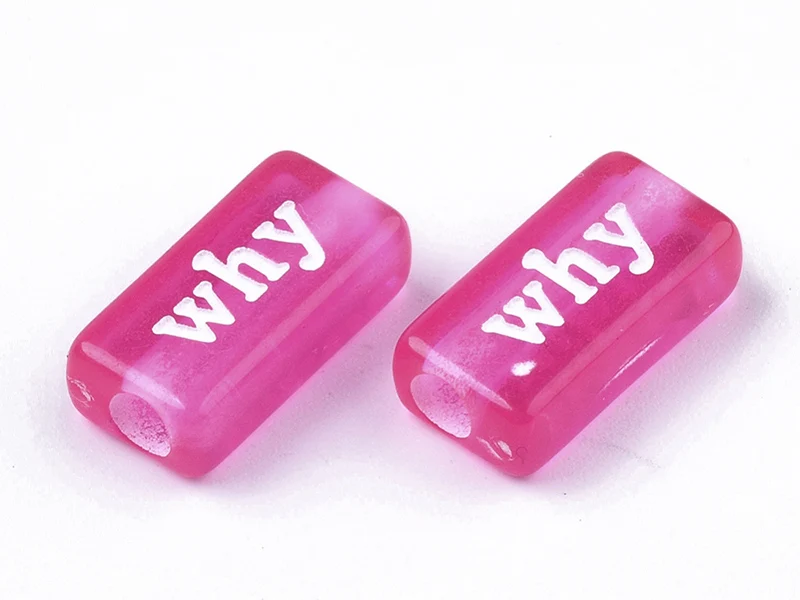 50 perles en plastique - mots flashy multicolore