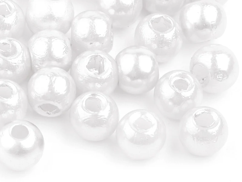 100 perles en plastique imitation perles de culture - 4 mm
