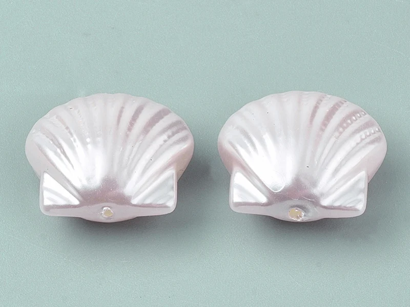 5 perles coquillages en plastique