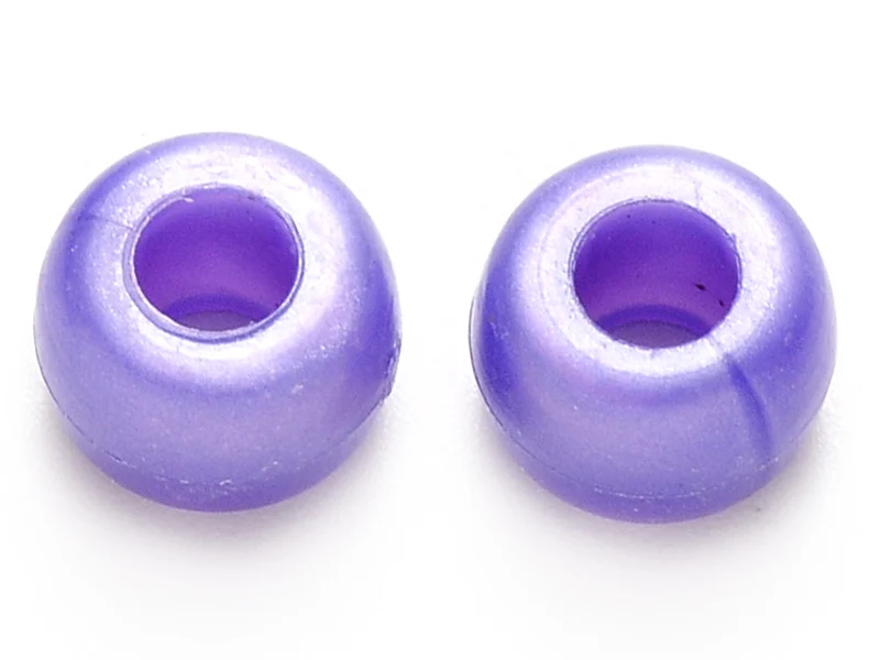 100 perles en plastiques basiques pour enfants - couleurs nacrées - 9x6 mm