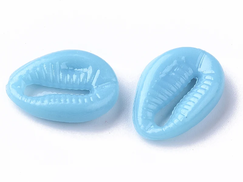 50 perles coquillages cauri en plastique - multicolore