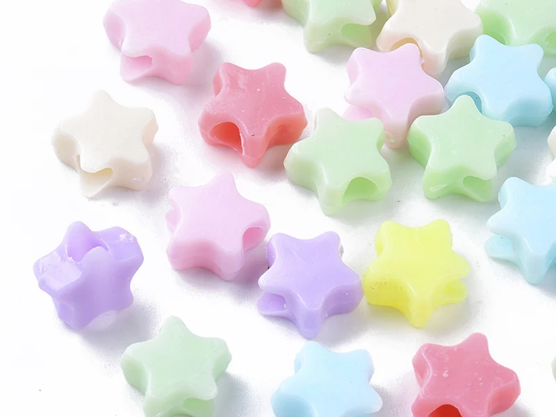 50 perles étoiles - multicolore