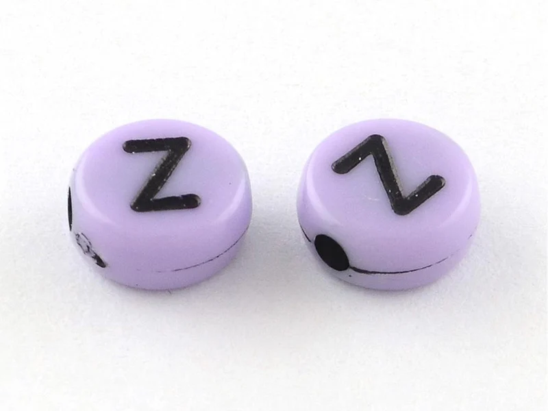 200 perles rondes en plastique - lettres alphabet - couleurs pastel