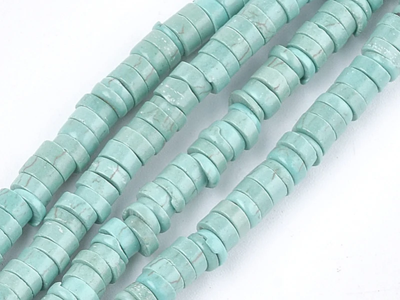 100 perles heishi naturelles 4 mm - turquoise