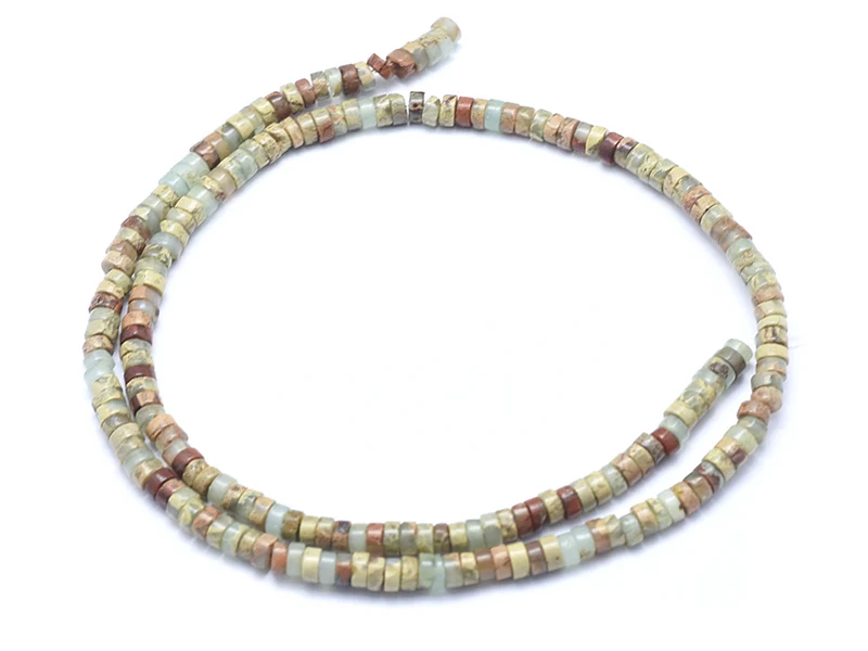 100 perles heishi naturelles 4 mm - jaspe aquaterra