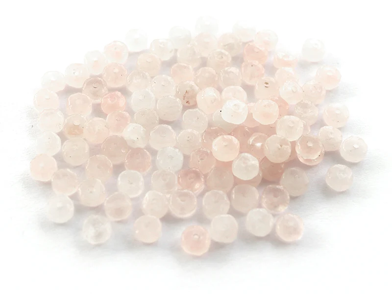 100 perles heishi naturelles 4 mm - quartz rose