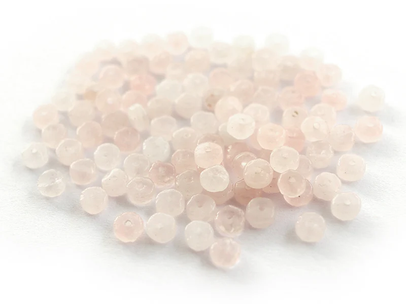 100 perles heishi naturelles 4 mm - quartz rose