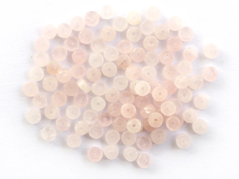 100 perles heishi naturelles 4 mm - quartz rose
