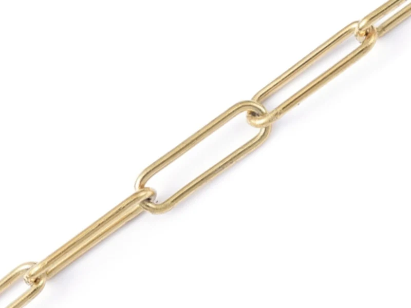 Chaine trombone dorée 10x3 mm - acier inoxydable 304 x 20 cm