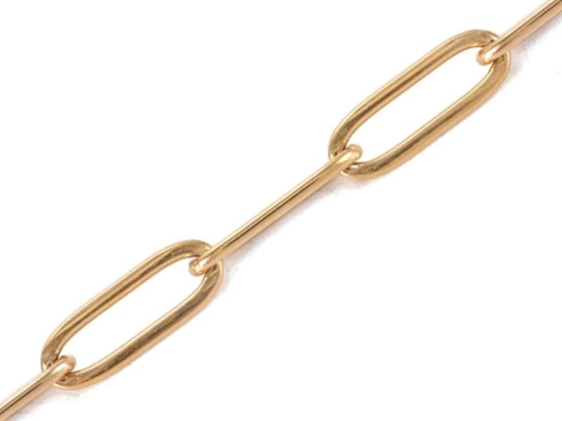 Chaine trombone dorée 12x4 mm - acier inoxydable 304 x 20 cm
