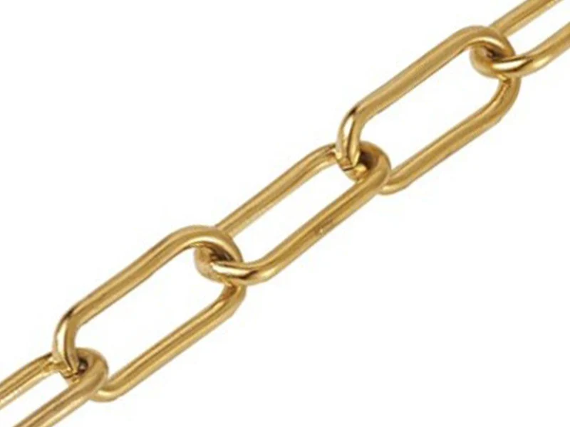Chaine trombone dorée 17x7 mm - acier inoxydable 304 x 20 cm