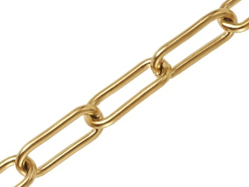 Chaine trombone dorée 17x7 mm - acier inoxydable 304 x 20 cm