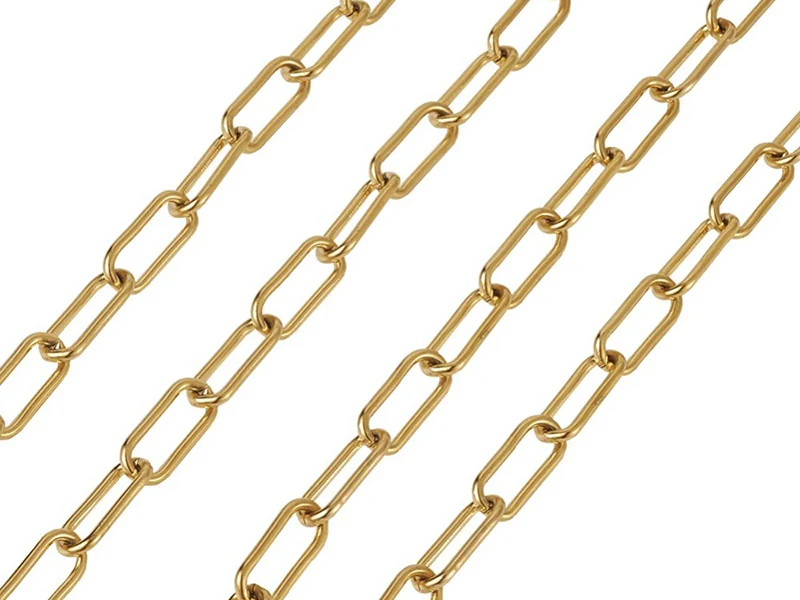 Chaine trombone dorée 17x7 mm - acier inoxydable 304 x 20 cm