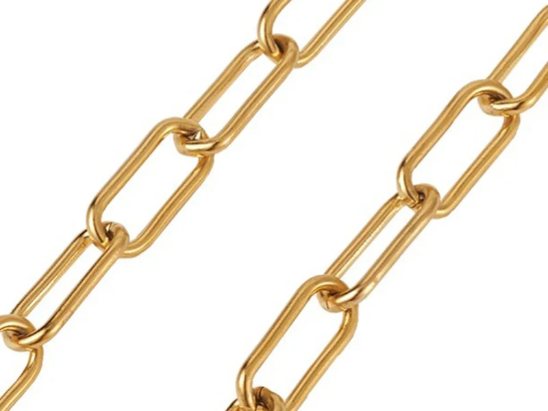 Chaine trombone dorée 17x7 mm - acier inoxydable 304 x 20 cm