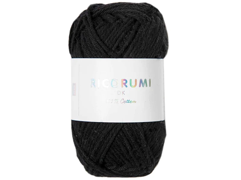 Pelote Ricorumi coton DK - Noir (60)