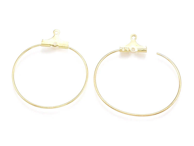 Lot de 2 intercalaires créoles 29 mm - doré à l'or fin 18k