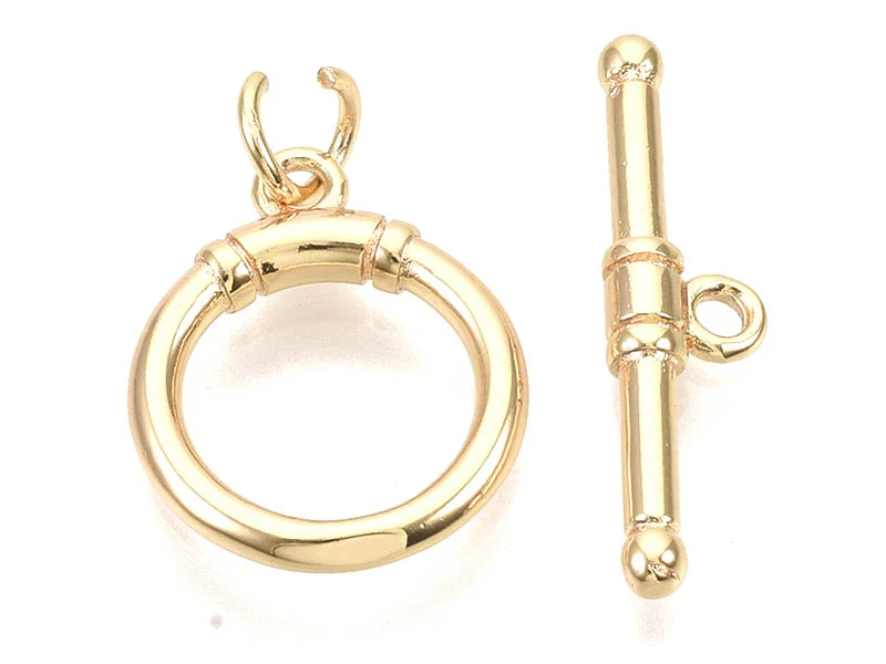 1 fermoir Toogle - doré à l'or fin 18k - 17 mm