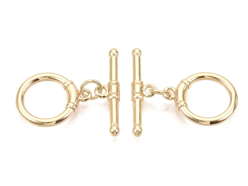 1 fermoir Toogle - doré à l'or fin 18k - 17 mm