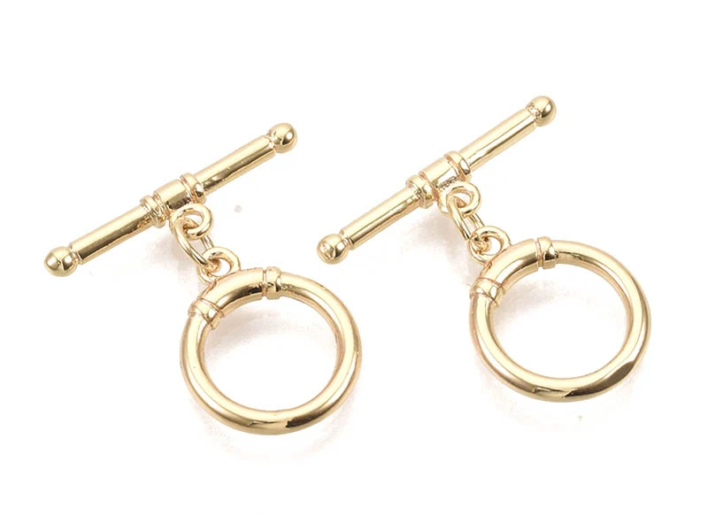 1 fermoir Toogle - doré à l'or fin 18k - 17 mm