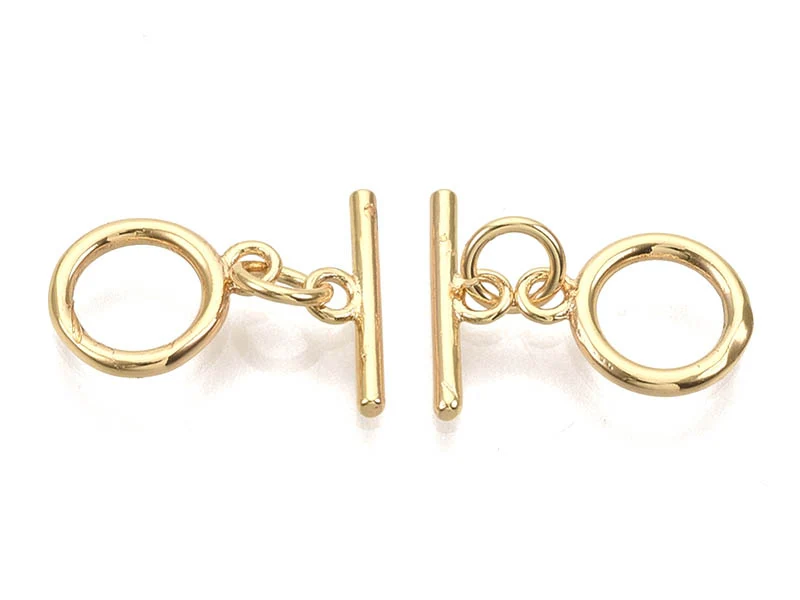 1 fermoir Toogle - doré à l'or fin 18k - 12 mm
