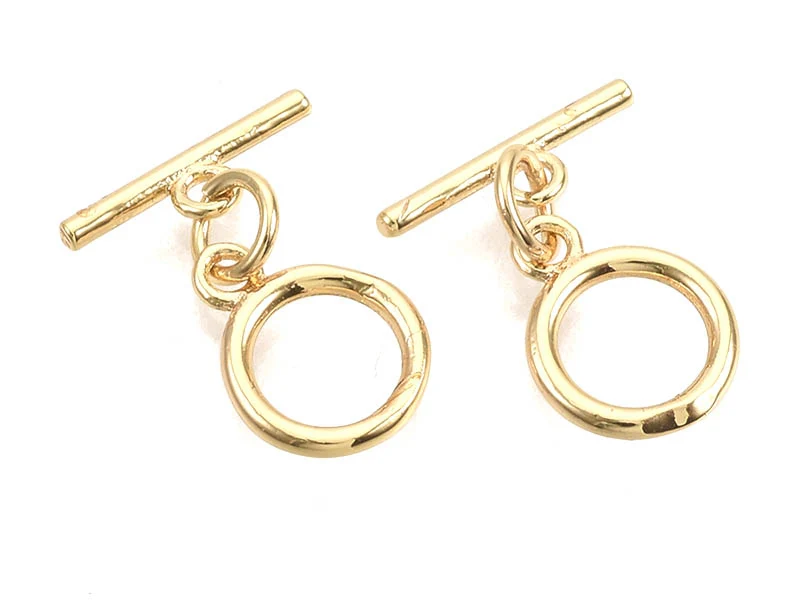 1 fermoir Toogle - doré à l'or fin 18k - 12 mm