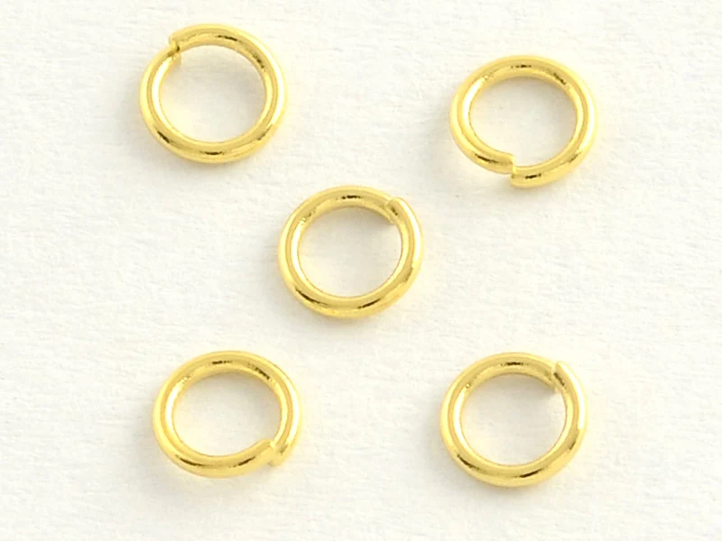 20 anneaux 6 mm - doré à l'or fin 18k