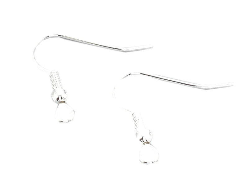 10 paires de boucles d'oreilles crochets - plaqué argent - 20 mm