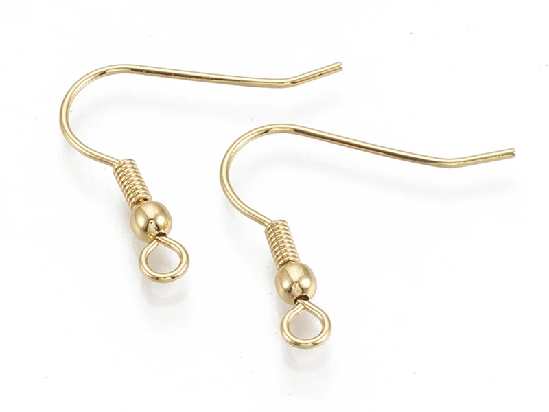 10 paires de boucles d'oreilles crochets - doré à l'or fin 18k - 20 mm