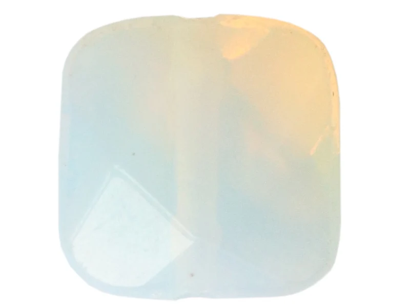 Perle à facettes carré - Opalite - 8 x 8 mm