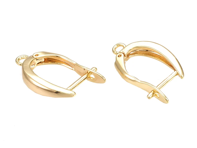Paire de créoles - doré à l'or fin 18k - 21 x 12 x 3,5 mm