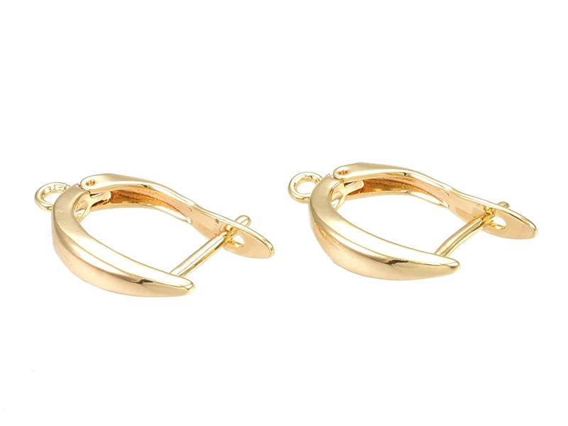 Paire de créoles - doré à l'or fin 18k - 21 x 12 x 3,5 mm