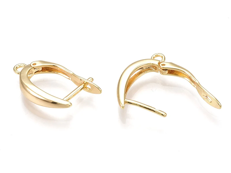 Paire de créoles - doré à l'or fin 18k - 21 x 12 x 3,5 mm