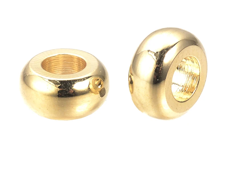 10 perles intercalaires donut - doré à l'or fin 18k - 7 x 3,5 mm