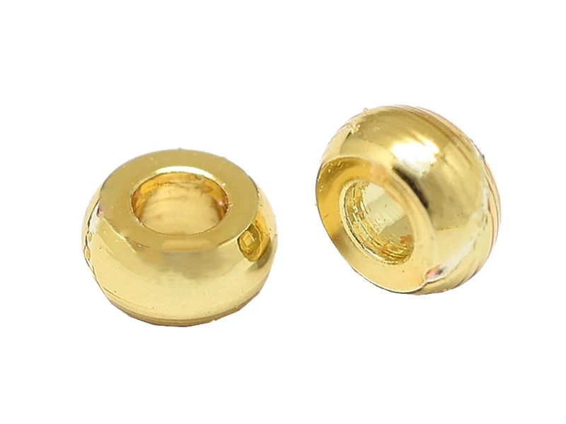 10 perles intercalaires rondelles - doré à l'or fin 18k - 2,7 x 1,3 mm
