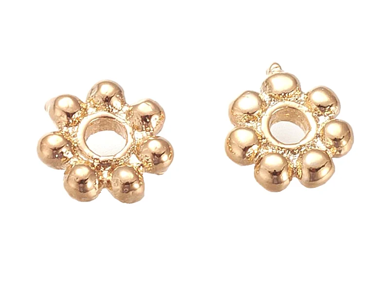 10 perles intercalaires - doré à l'or fin 18k - 5,5 x 1,5 mm