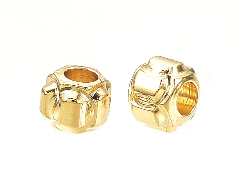 10 perles lanternes intercalaires - doré à l'or fin 18k - 3 x 2,5 mm