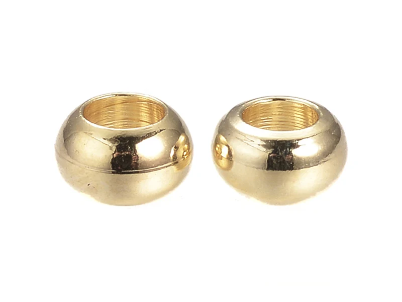 10 perles rondelles intercalaires - doré à l'or fin 18k - 5 x 3 mm
