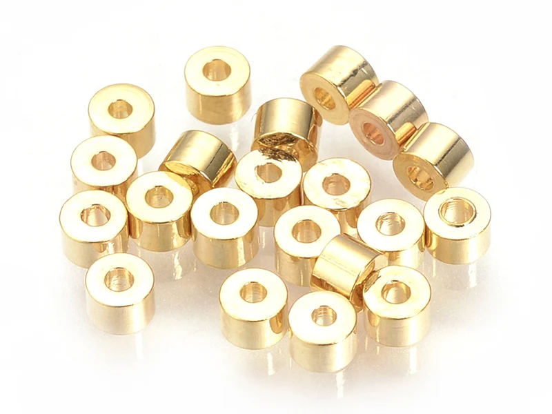 10 perles intercalaires - doré à l'or fin 18k - 2,5 x 2 mm