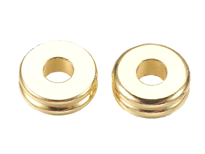 10 perles intercalaires - doré à l'or fin 24k - 6 x 2 mm