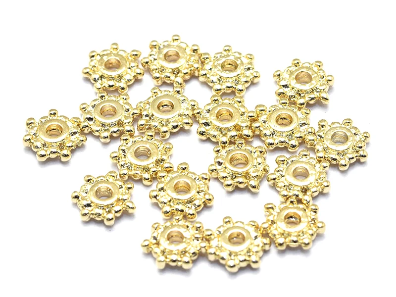 10 perles intercalaires heishi - doré à l'or fin 18k - 7,5 x 2 mm