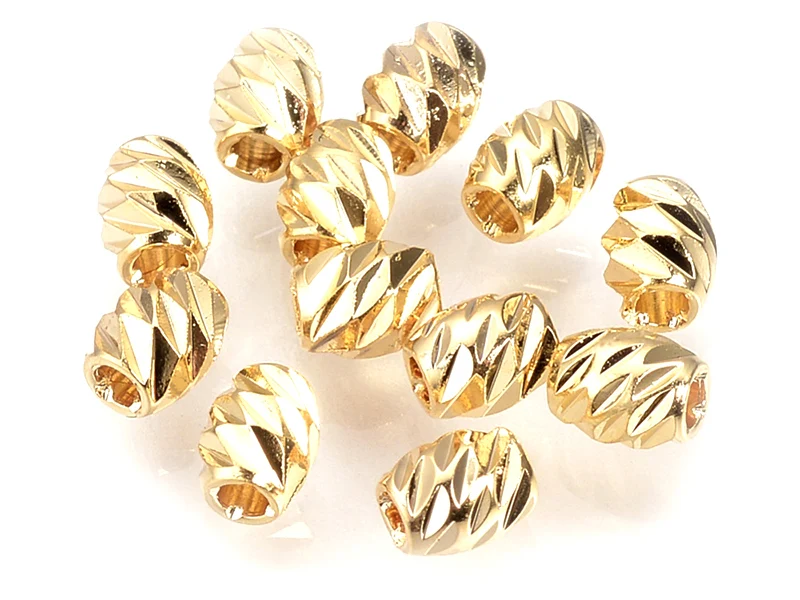 10 perles intercalaires - doré à l'or fin 18k - 4 x 3 mm