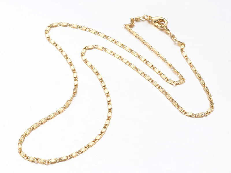 Collier 44,5 cm - chaîne fantaisie - doré à l'or fin 18K