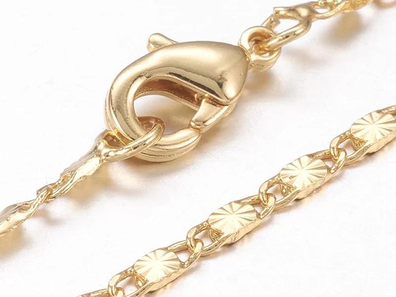 Collier 44,5 cm - chaîne fantaisie - doré à l'or fin 18K