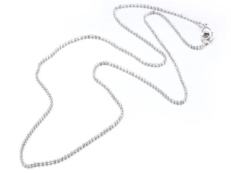 Collier 44,5 cm - chaîne bille - plaqué platine